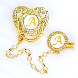 Initl Bling pacifier set Letter "A"